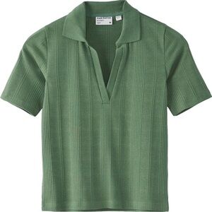 Frank & Oak Olive Short Sleeve Polo Top